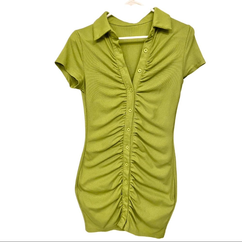 Green Button Up Dress